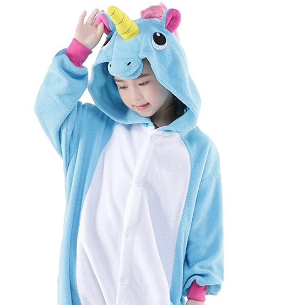NEWCOSPLAY Unisex Kids Unicorn Animal One-Piece Pajamas Cosplay Onesies Costume